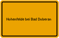 City Sign Hohenfelde bei Bad Doberan