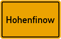 Ortsschild von Gemeinde Hohenfinow in Brandenburg