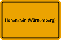Ortsschild von Gemeinde Hohenstein (Württemberg) in Baden-Württemberg