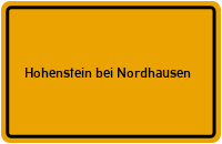 City Sign Hohenstein bei Nordhausen
