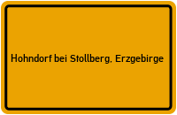 City Sign Hohndorf bei Stollberg, Erzgebirge