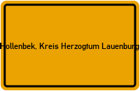 City Sign Hollenbek, Kreis Herzogtum Lauenburg