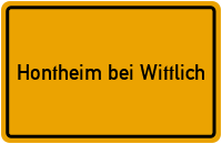 Ortsschild Hontheim bei Wittlich