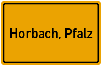 City Sign Horbach, Pfalz