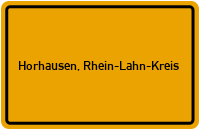 Ortsschild von Gemeinde Horhausen, Rhein-Lahn-Kreis in Rheinland-Pfalz