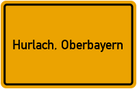Ortsschild von Gemeinde Hurlach, Oberbayern in Bayern
