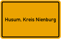 Ortsschild von Gemeinde Husum, Kreis Nienburg in Niedersachsen