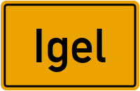 Ortsschild von Gemeinde Igel in Rheinland-Pfalz
