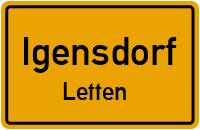 Straßenverzeichnis Igensdorf Letten