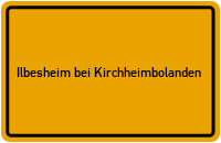 City Sign Ilbesheim bei Kirchheimbolanden