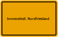 Ortsschild von Gemeinde Immenstedt, Nordfriesland in Schleswig-Holstein