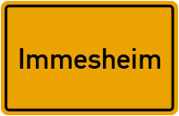 Ortsschild von Gemeinde Immesheim in Rheinland-Pfalz