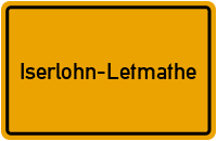 Ortsschild Iserlohn-Letmathe