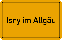 Ortsschild von Stadt Isny im Allgäu in Baden-Württemberg