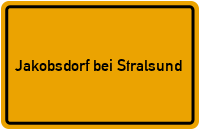 City Sign Jakobsdorf bei Stralsund