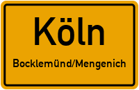 Straßenverzeichnis Köln Bocklemünd/Mengenich