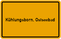Ortsschild von Kühlungsborn, Ostseebad in Mecklenburg-Vorpommern