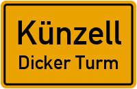 Kirchweg in KünzellDicker Turm