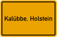 City Sign Kalübbe, Holstein