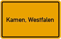 Ortsschild von Stadt Kamen, Westfalen in Nordrhein-Westfalen
