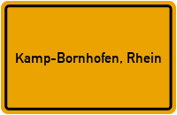 Ortsschild von Gemeinde Kamp-Bornhofen, Rhein in Rheinland-Pfalz