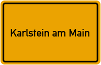 Ortsschild von Gemeinde Karlstein am Main in Bayern