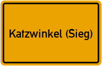 Ortsschild von Gemeinde Katzwinkel (Sieg) in Rheinland-Pfalz