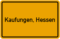 Ortsschild von Gemeinde Kaufungen, Hessen in Hessen