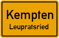 Straßen in Kempten Leupratsried
