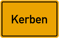 Ortsschild von Gemeinde Kerben in Rheinland-Pfalz