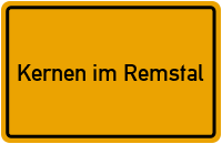 Ortsschild von Gemeinde Kernen im Remstal in Baden-Württemberg