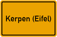 Ortsschild von Gemeinde Kerpen (Eifel) in Rheinland-Pfalz