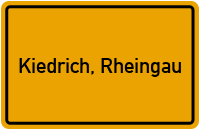Ortsschild von Gemeinde Kiedrich, Rheingau in Hessen