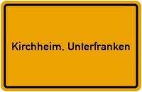 Ortsschild von Gemeinde Kirchheim, Unterfranken in Bayern