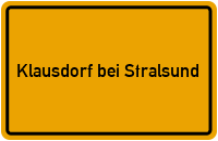 City Sign Klausdorf bei Stralsund