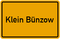 Ortsschild von Klein Bünzow in Mecklenburg-Vorpommern