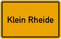Ortsschild von Gemeinde Klein Rheide in Schleswig-Holstein