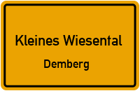 Straßenverzeichnis Kleines Wiesental Demberg