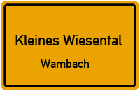 Straßenverzeichnis Kleines Wiesental Wambach