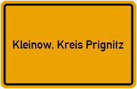 City Sign Kleinow, Kreis Prignitz