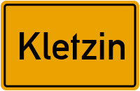 Ortsschild von Kletzin in Mecklenburg-Vorpommern