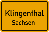 Ortsschild Klingenthal / Sachsen