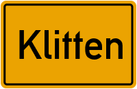 Ortsschild von Gemeinde Klitten in Sachsen