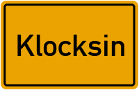 Ortsschild von Klocksin in Mecklenburg-Vorpommern