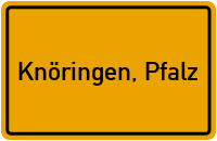 Ortsschild von Gemeinde Knöringen, Pfalz in Rheinland-Pfalz