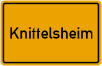 Ortsschild von Gemeinde Knittelsheim in Rheinland-Pfalz