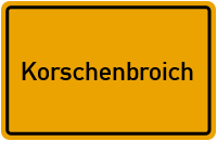 Ortsschild von Stadt Korschenbroich in Nordrhein-Westfalen