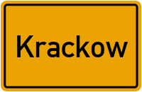 Ortsschild von Krackow in Mecklenburg-Vorpommern