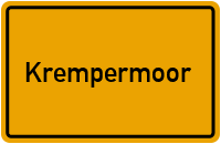 Ortsschild von Gemeinde Krempermoor in Schleswig-Holstein
