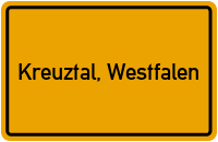 Ortsschild von Stadt Kreuztal, Westfalen in Nordrhein-Westfalen